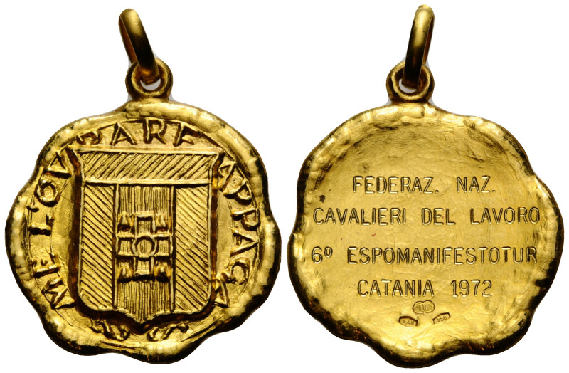 Sizilien / Sicily Catania
 Goldmedaille / Gold medal 1972 34.0 mm. Gold 0.750 F...