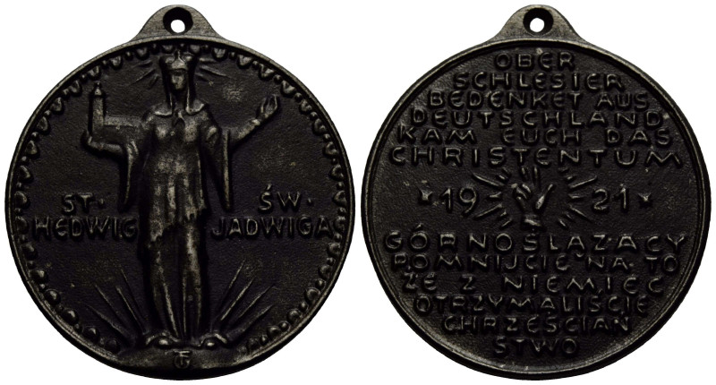 Republik / Republic Eisenmedaille / Iron medal 1921 38.5 mm. Oberschlesien, deut...