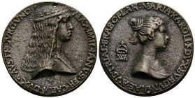 Maximilian I. 1493-1519 Bronzegussmedaille / Cast Bronze medal o.J. / ND. (um 1477). 45.0 mm. Auf seine Hochzeit mit Maria von Burgund. Brustbild Maxi...