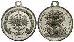 Medaillen / Medals
 Weissmetallmedaille / White metal medal 1863 27.9 mm. Sn. 6.00 g. Mit Original-Henkel , kleine Randunregelmässigkeiten / Original...