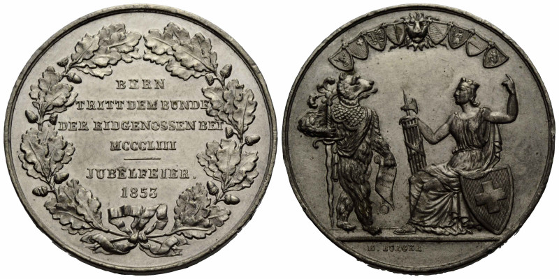 Bern / Berne
 Zinnmedaille / Tin medal 1853 40.2 mm. Auf die 500-Jahrfeier der ...