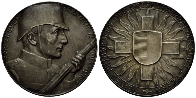 Luzern / Lucerne Stadt und Kanton
 Silbermedaille / Silver medal 1918 45.0 mm. ...