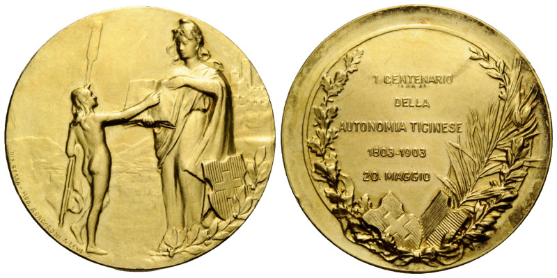 Tessin/Ticino
 Goldmedaille / Gold medal 1903 32.0 mm. 100 Jahrfeier der Unabhä...