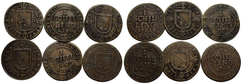 Zürich / Zurich
 Schilling 1741-49 ca 19.5 mm. Zeitgenössische Kupfer Fälschung...