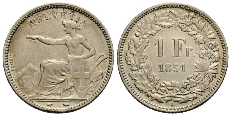 Eidgenossenschaft / Confederation Bundesmünzen / Federal Coins
 1 Franken 1851 ...