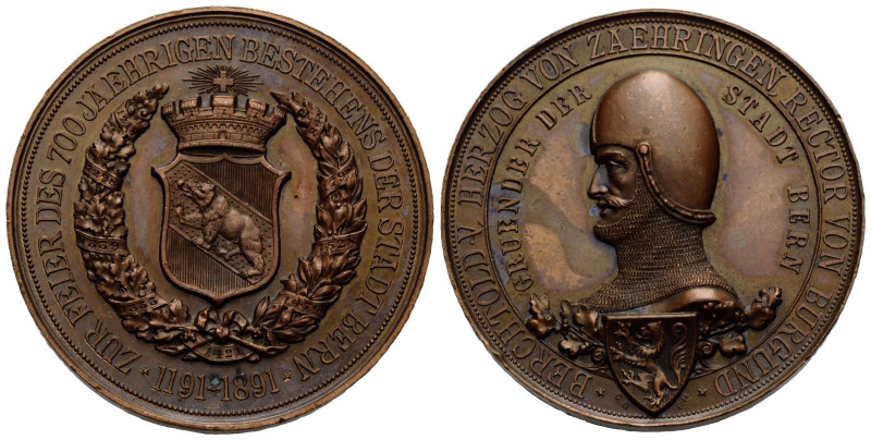 Medaillen / Medals Bern / Berne
 Bronzemedaille / Bronze medal 1891 38.0 mm. zu...