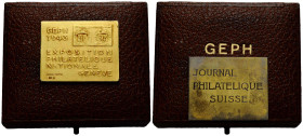 Medaillen / Medals Genf / Geneva / Genève
 Silberplakette vergoldet / Gilt Silver plaquette 1943 40.0 x 32.3 mm. Philatelie / Philately. Silber / Sil...
