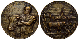 Medaillen / Medals Waadt / Vaud
 Bronzemedaille / Bronze medal 1910 35.1 mm. Lausanne. VIIIe. Exposition Suisse D'Agriculture. Stempel von / by Holy ...