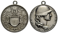 Medaillen / Medals Waadt / Vaud
 Silbermedaille / Silver medal 1919 25.0 mm. Legende: LAUSANNE A SES SOLDATS. Rv. MOBILISATION DE GUERRE 1914-1919. 7...