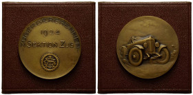 Medaillen / Medals Zug
 Messingmedaille / Brass medal 1924 50.0 mm. Zugerbergrennen. Sektion Zug. In Originaletui / with original box. 51.50 g. Vorzü...