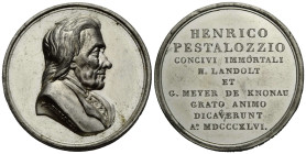 Medaillen / Medals Zürich
 Weissmetallmedaille / White metal medal 1846 37.1 mm. 100. Geburtstag des Pädagogen / 100th birthday of the Swiss pedagogu...