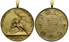 Schützentaler & Schützenmedaillen / Shooting talers & Shooting medals Basel / Basle / Bâle
 Silbermedaille vergoldet / Gilt silver medal 1844 37.1 mm...