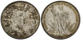 Schützentaler & Schützenmedaillen / Shooting talers & Shooting medals Basel / Basle / Bâle
 5 Franken / 5 Francs 1879 37.5 mm. Silber Schützentaler, ...