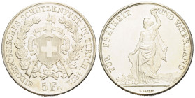 Schützentaler & Schützenmedaillen / Shooting talers & Shooting medals Bern / Berne
 5 Franken 1872 37.0 mm. Silber Schützentaler, Eidgenössisches Sch...