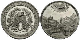 Schützentaler & Schützenmedaillen / Shooting talers & Shooting medals Bern / Berne
 Weissmetallmedaille / White metal medal 1877 37.0 mm. Thun. Blei-...