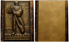 Schützentaler & Schützenmedaillen / Shooting talers & Shooting medals Freiburg / Fribourg
 Bronzeplakette / Bronze plaquette 1934 56x86 mm uniface / ...
