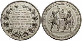 Schützentaler & Schützenmedaillen / Shooting talers & Shooting medals Neuenburg / Neuchâtel
 Weissmetallmedaille / White metal medal 1863 51.5 mm. La...