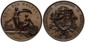 Schützentaler & Schützenmedaillen / Shooting talers & Shooting medals Thurgau / Thurgovia
 Bronzemedaille / Bronze medal 1890 45.0 mm. Frauenfeld. Sc...