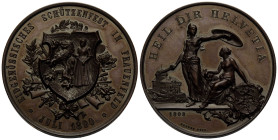 Schützentaler & Schützenmedaillen / Shooting talers & Shooting medals Thurgau / Thurgovia
 Kupfermedaille / Copper medal 1890 45.0 mm. Frauenfeld. Sc...
