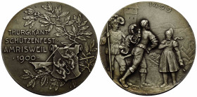 Schützentaler & Schützenmedaillen / Shooting talers & Shooting medals Thurgau / Thurgovia
 Silbermedaille / Silver medal 1900 45.0 mm. Amrisweil. Thu...