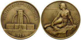 Schützentaler & Schützenmedaillen / Shooting talers & Shooting medals Tessin / Ticino
 Bronzemedaille / Bronze medal 1929 50.0 mm. Tiro federale, Sch...