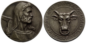 Schützentaler & Schützenmedaillen / Shooting talers & Shooting medals Uri
 Silbermedaille / Silver medal 1903 26.0 mm. Altdorf. Urnerisches Kantonals...