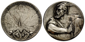 Schützentaler & Schützenmedaillen / Shooting talers & Shooting medals Uri
 Silbermedaille / Silver medal 1906 25.0 mm. Flüelen. Urner Kantonalschütze...