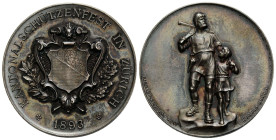 Schützentaler & Schützenmedaillen / Shooting talers & Shooting medals Zürich / Zurich
 Silbermedaille / Silver medal 1893 35.0 mm. Zürich. Kantonalsc...