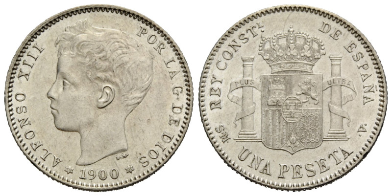 Königreich / Kingdom
Alfonso XIII. 1886-1931 1 Peseta 1900 23.0 mm. Silber / Si...