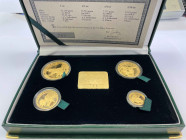 Republik, seit 1960 Set zu / to 1 Unze / Oz, 1/2 Unze / Oz, 1/4 Unze / Oz & 1/10 Unze / Oz 1996 SA Mint, Pretoria. Natura set. In Kapseln mit Zertifik...
