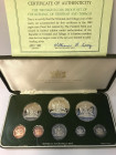 Republik seit / Republic since 1962 Original-Proofsatz / Proof Set 1980 Trinidad & Tobago. 8-Münzen-Satz: Cent (Cu/Sn), 5 cents (Cu/Sn), 10 cents (Cu/...