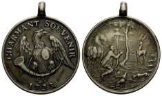Böhmen / Bohemia
 Silbermedaille / Silver medal 1723 28.4 mm. Hubertus-Medaille. Römisch-Deutsches Reich. Böhmen-Spork, Grafschaft. Anton 1662-1725. ...