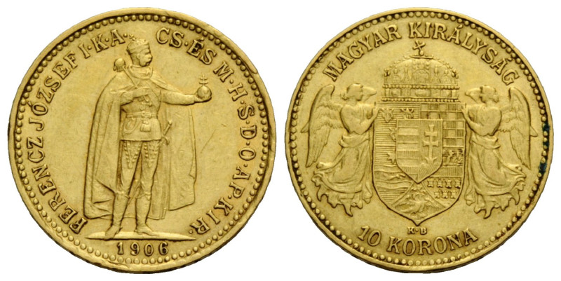 Franz Joseph I. 1848-1916 10 Kronen 1906 Ungarn / Hungary. 19.0 mm. Gold. Herrsc...