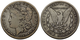 Carson City
 1 Dollar 1889 37.7 mm. Silber / Silver 0.900 Fein. Freiheitskopf, nach links / Liberty head, facing left. E · PLURIBUS · UNUM 1889, LIBE...
