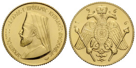 Erzbischof Makarios III. Staatspräsident 1959-1977 1 Pound 1966 22.0 mm. Gold. Friedberg 6b. 8.00 g. Vorzüglich / Extremely fine.