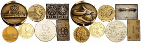 Medaillen / Medals Olympischen Spiele / Olympic Games
 Messingmedaillen / Brass medal. Bronze versilbert / silver-plated bronze 1964 - 2000 Lot aus 7...