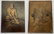 Relief Schweiz / Switzerland
 Kupferplakette / Copper plaque 144 x 106 mm. Wilhelm Tell / William Tell. 318.70 g. Sehr schön + / very fine +.