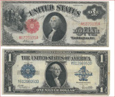 United States of America / USA
 1 Dollar SERIES OF 1917 and two SERIES of 1923. Horse blanket notes. Series 1917 Porträt George Wahington in der Mitt...