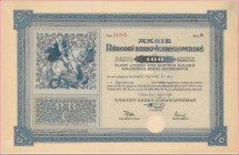 Tschechoslowakei / Czechoslovakia Prag / Prague
 Aktie / Share 100 Gold Dollars 1. April 1926. Narodni banky ceskoslovenske / Narodni Bank Tschechosl...