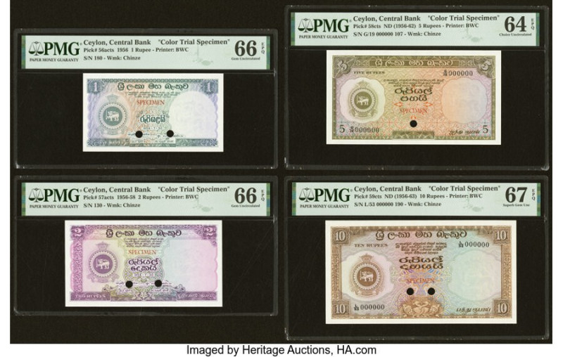 Ceylon Central Bank of Ceylon 1; 2; 5; 10; 50; 100 Rupee/s (1956-63) Pick 56acts...