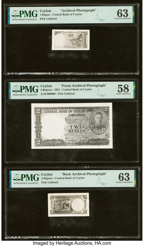 Ceylon Central Bank of Ceylon Group Lot of 11 Front and Back Archival Photograph...