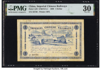 China Imperial Chinese Railways, Shanghai 1 Dollar 2.1.1899 Pick A59 S/M#S13-1 PMG Very Fine 30. A visually pleasing note featuring charming depiction...
