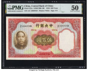 China Central Bank of China 500 Yuan 1936 Pick 221a S/M#C300-106 PMG About Uncirculated 50. An extraordinary, highest denomination example printed by ...