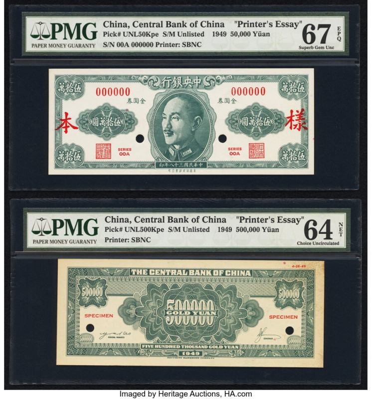 China Central Bank of China 500,000 Yuan 4.26.1949 Pick UNL Front and Back Print...