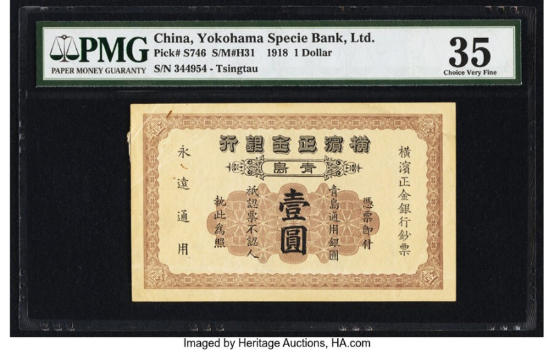 China Yokohama Specie Bank Limited, Tsingtao 1 Dollar 15.6.1918 Pick S746 S/M#H3...