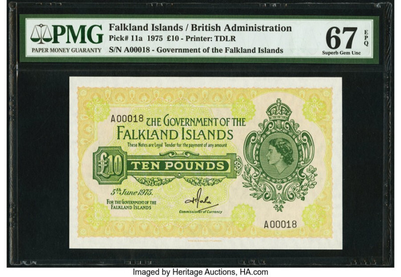 Falkland Islands Government of the Falkland Islands 10 Pounds 5.6.1975 Pick 11a ...