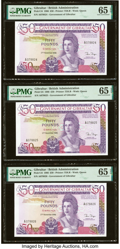 Gibraltar Government of Gibraltar 50 Pounds 27.11.1986 Pick 24 Five Consecutive ...