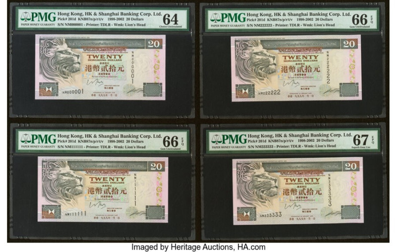 Fancy Serial Number Lot of 13 Examples Hong Kong Hongkong & Shanghai Banking Cor...