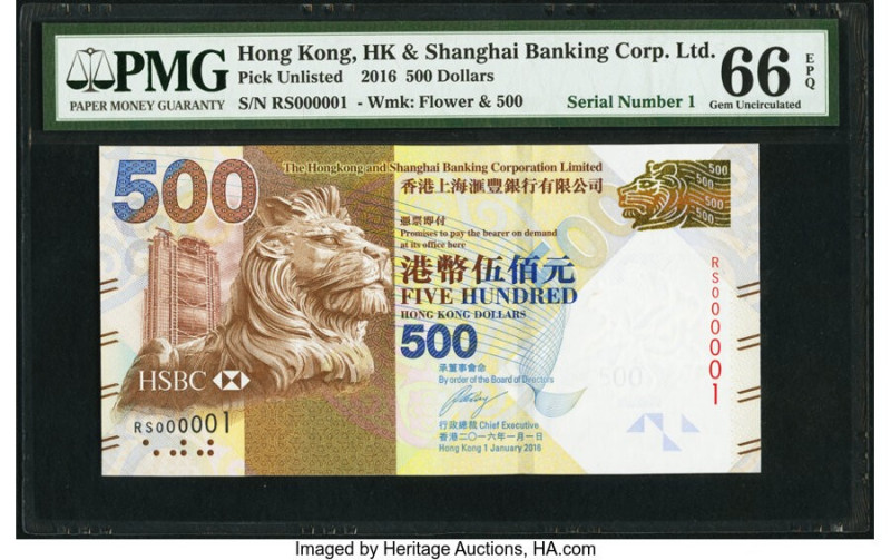 Serial Number 1 Hong Kong Hongkong & Shanghai Banking Corp. Ltd. 500 Dollars 1.1...