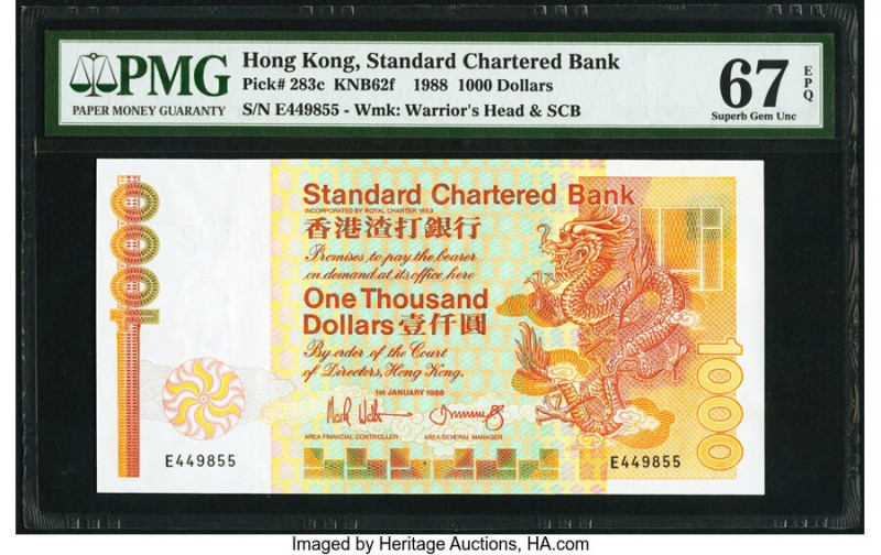 Hong Kong Standard Chartered Bank 1000 Dollars 1.1.1988 Pick 283c KNB62f PMG Sup...